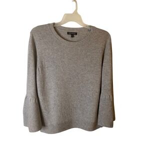 Banana Republic Womens XL Grey Italian Yarn Merino Cashmere Bell Sleeve Sweater